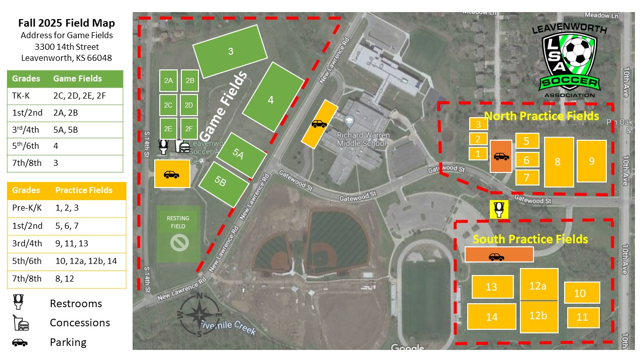 2025 Fall Field Map 2025 Fall Field Map